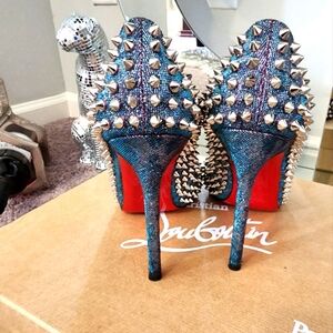 Christian Louboutin Purple Spiked Heels